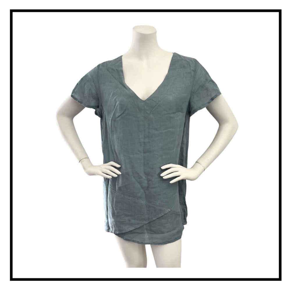 Banana Blue Aqua Linen Top